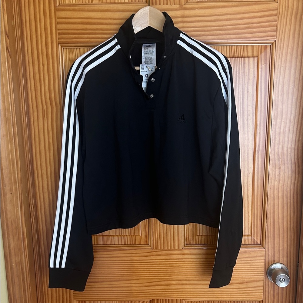 NWT Adidas Black and White Track Pullover